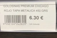 Golosinas premium chicago rojo tapa metalica