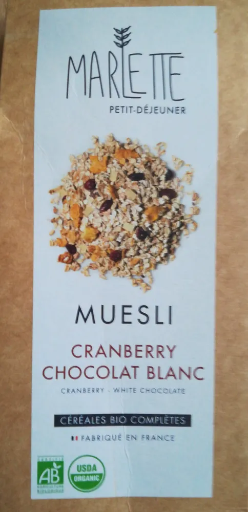 Muesli cranberry chocolat blanc