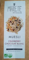 Muesli cranberry chocolat blanc