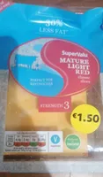 Mature light red cheese slices