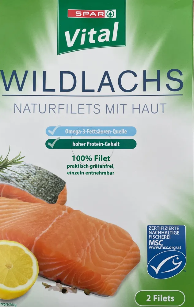 Wildlachs Naturfilets mit Haut