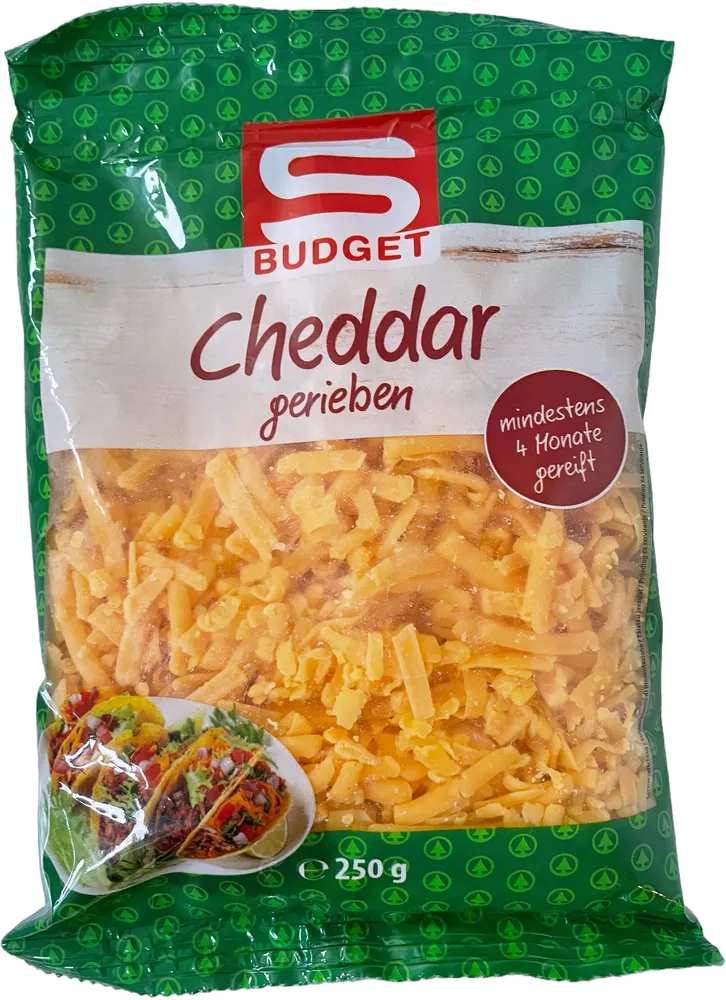 Cheddar gerieben