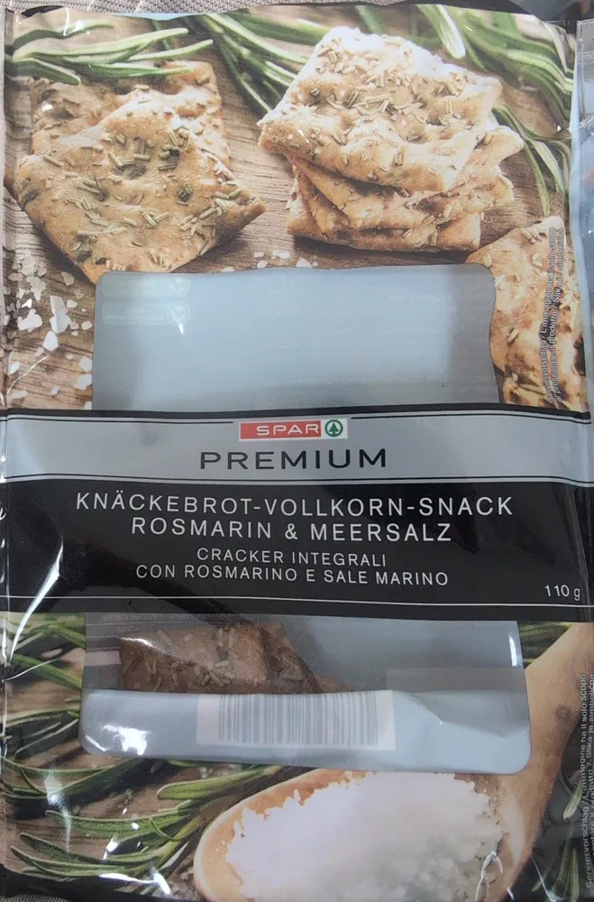 Knäckebrot-Vollkorn-Snack Rosmarin und Meersalz
