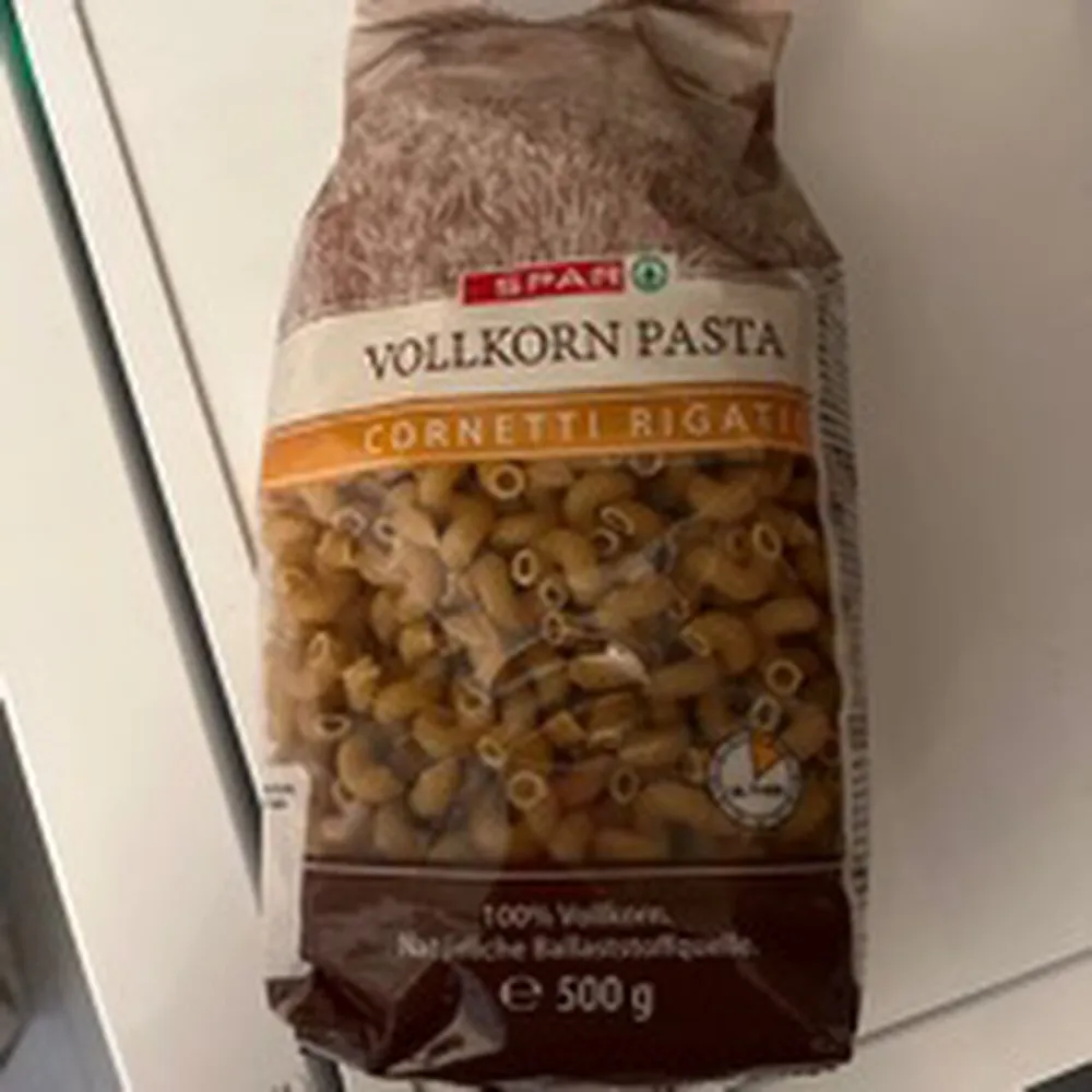 Vollkorn. Pasta