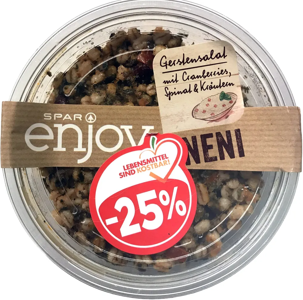 Gerstensalat mit Cranberries, Spinat & Kräutern