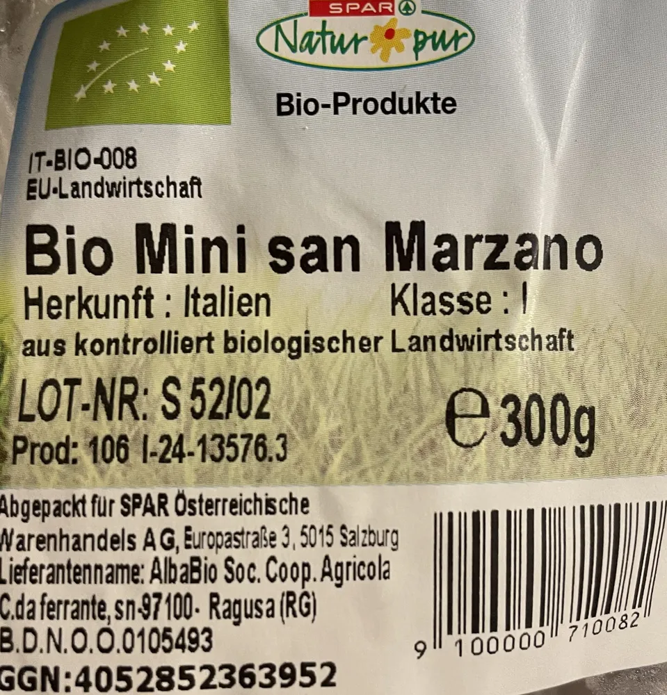 Mini San Marzano Tomaten