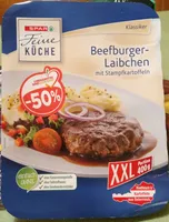 Beefburger Laibchen mit Stampfkartoffeln
