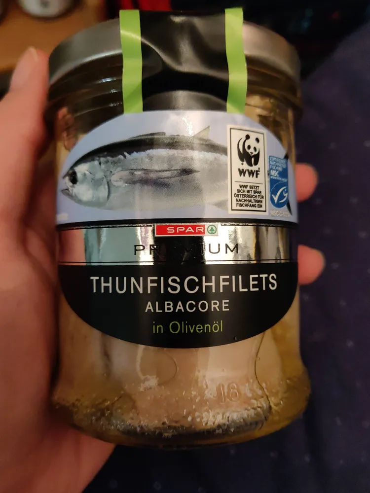 Thunfischfilets in Olivenöl im Glas