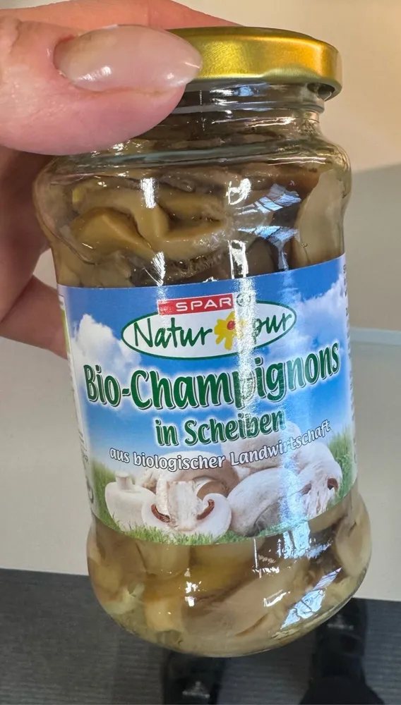 Bio-Champignons in Scheiben