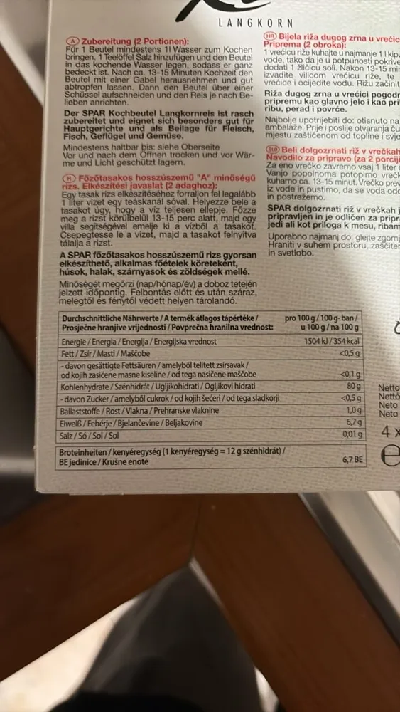 SPAR Kochbeutel Langkornreis