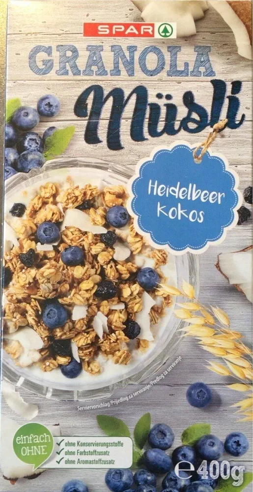 Granola Müsli Heidelbeer Kokos