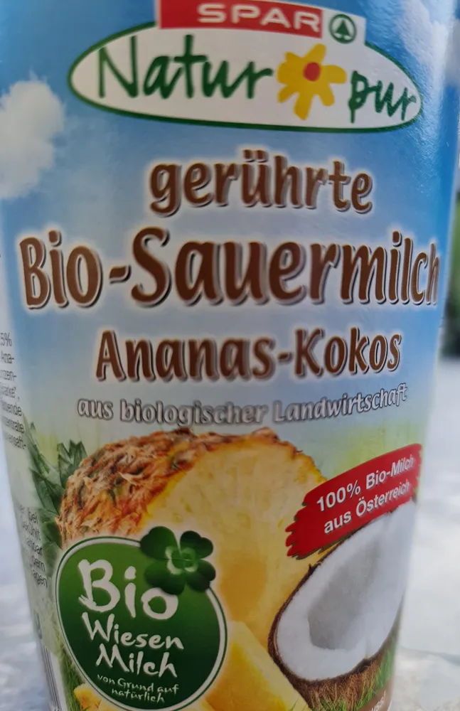 Bio Sauermilch gerührte, Ananas Kokos