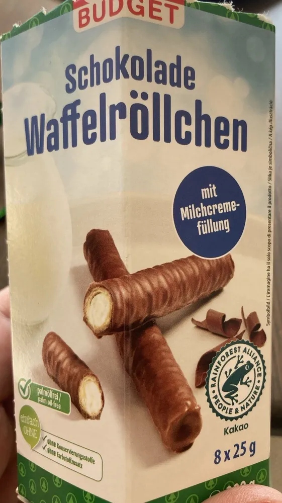 SBudget Schokolade Waffelröllchen