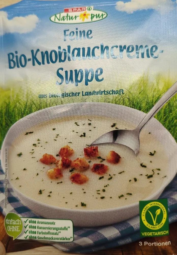 Feine Bio-Knoblauchcreme-Suppe