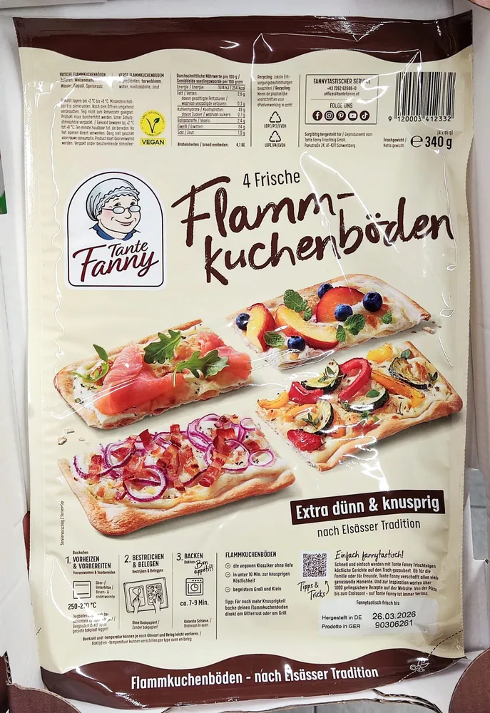 Frische Flammkuchenböden