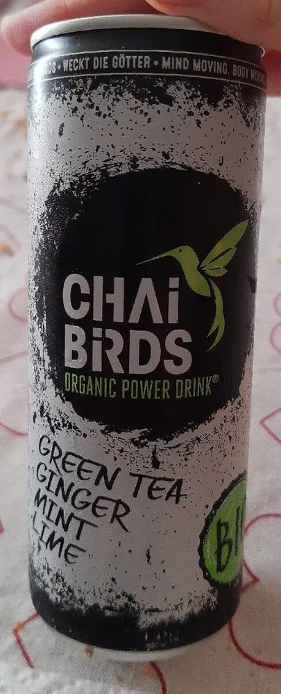 Organic power drink green tea ginger mint lime
