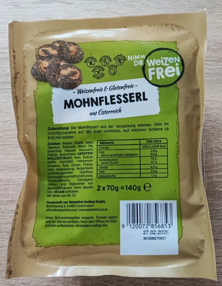 Mohnflesserl Glutenfrei