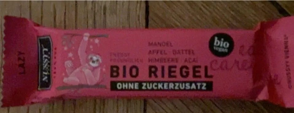 Bio Riegel mandel Apfel Dattel Himbeere Acai
