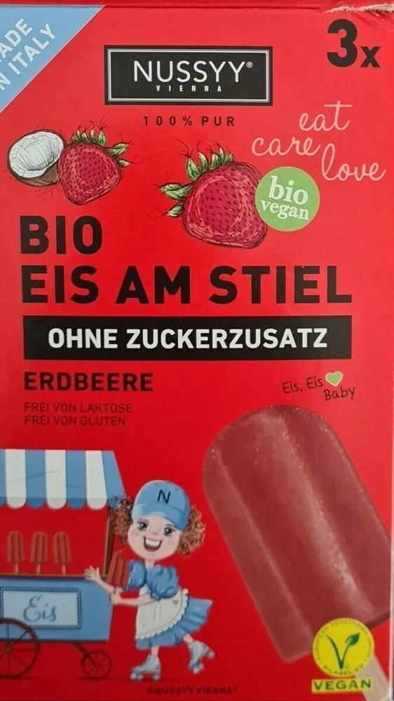 Bio Eis am Stiel Erdbeere
