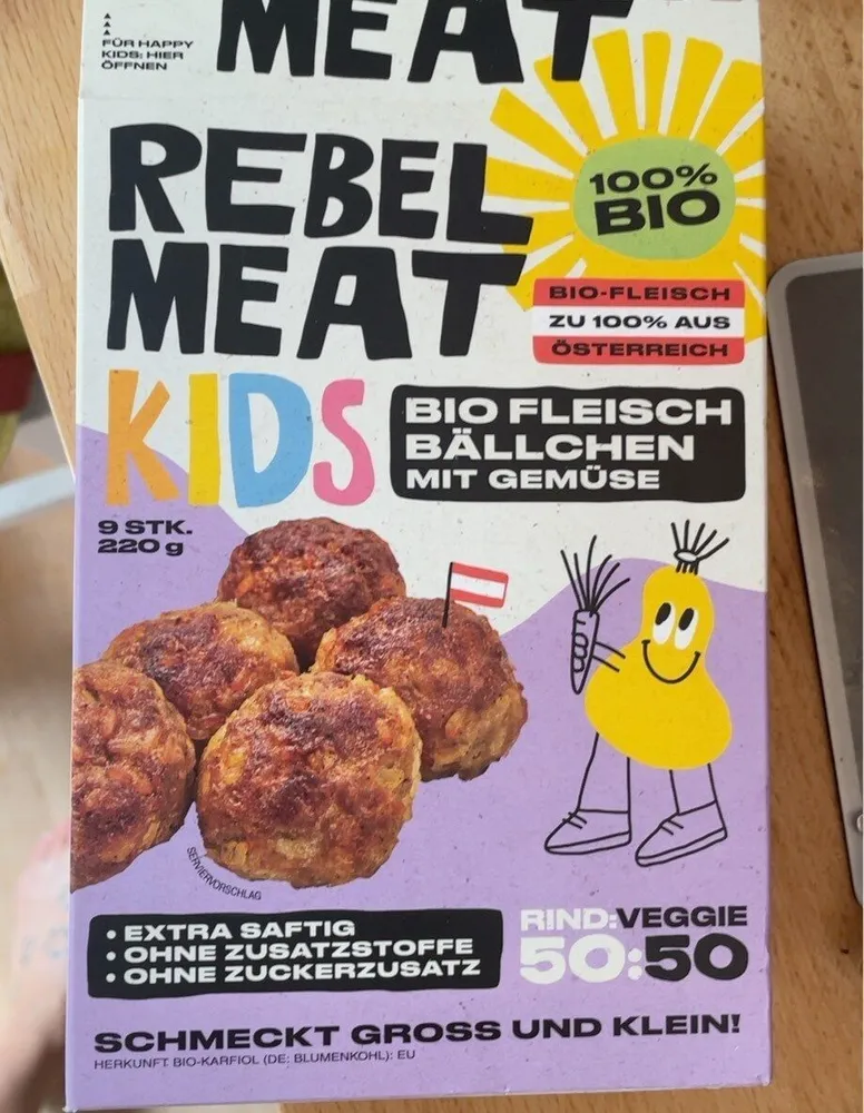 Bio Fleischbällchen mit Gemüse