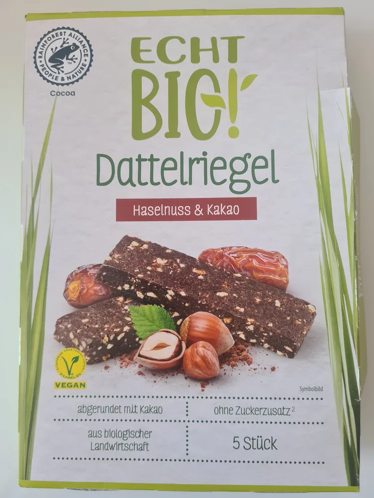 Dattelriegel Haselnuss & Kakao