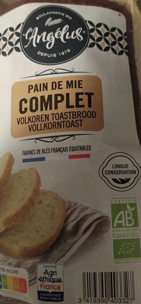 Pain de mie complet bio