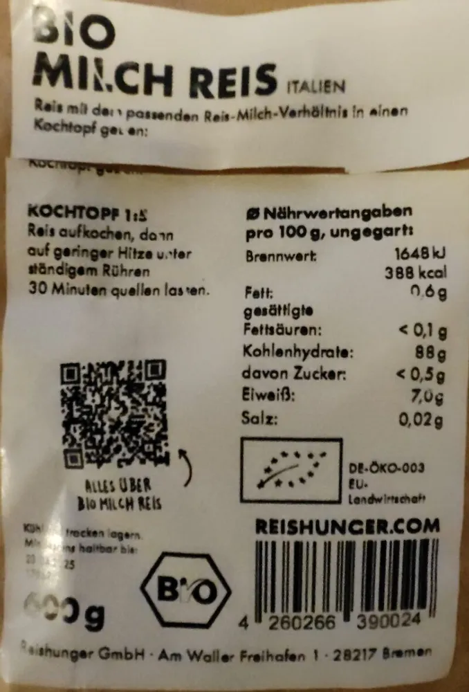 Bio Milchreis
