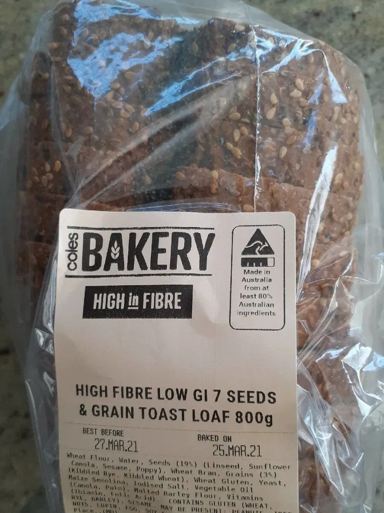 COLES HFLGI 7 SEEDS & GRAIN TOAST LOAF