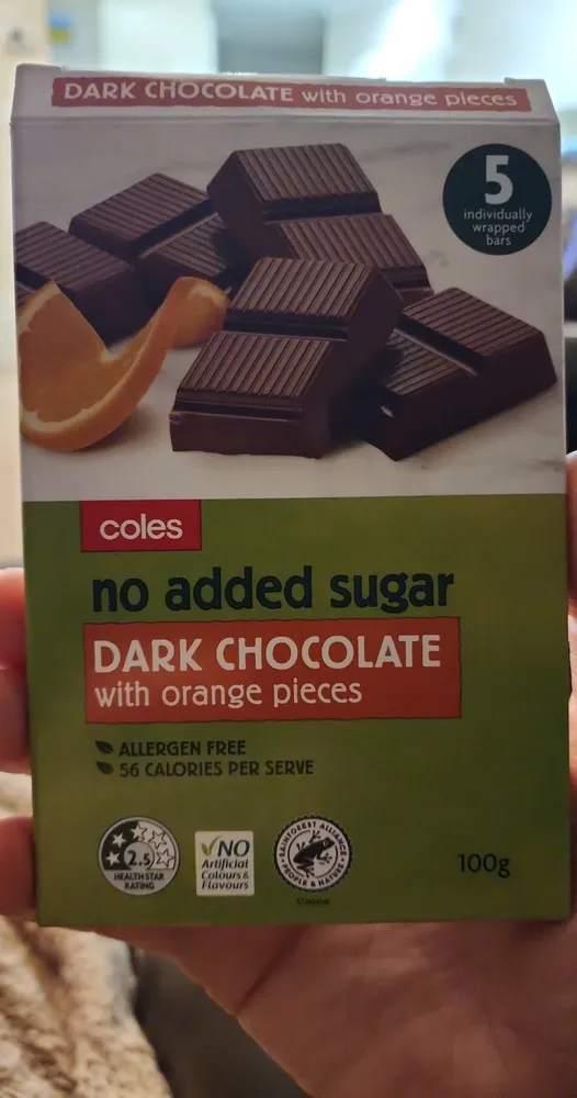 No Added Sugar Dark Chocolate & Orange