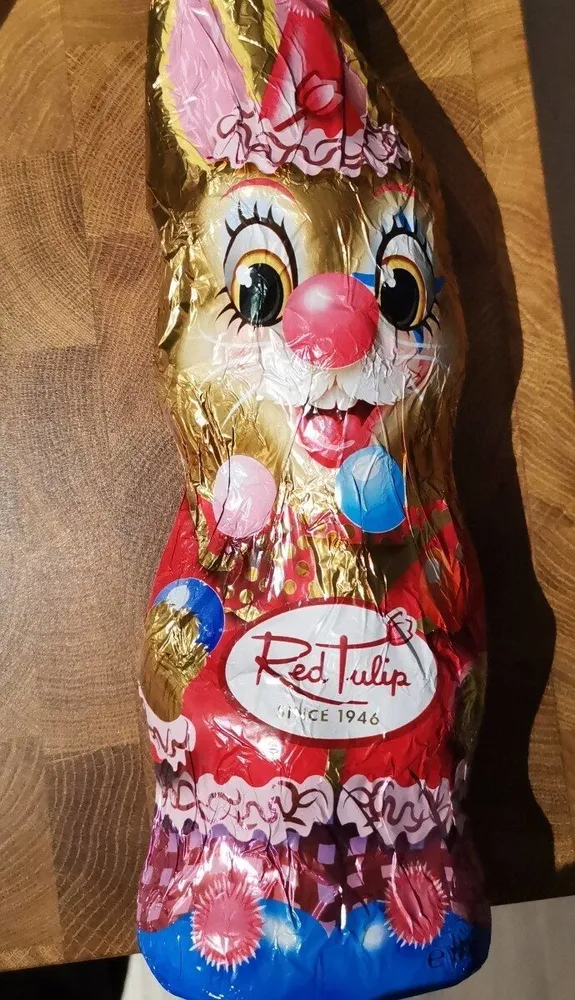 Red Tulip chocolate bunny