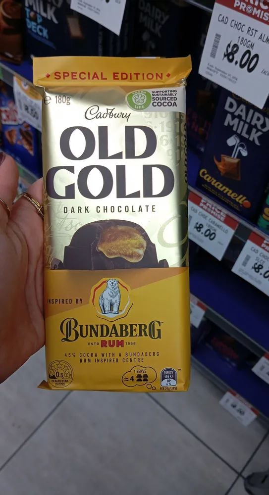 Old Gold Bundaberg Rum Dark Chocolate