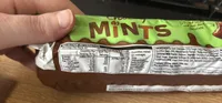 Biscuits topped with peppermint flavoured creme covered with mint chocolate