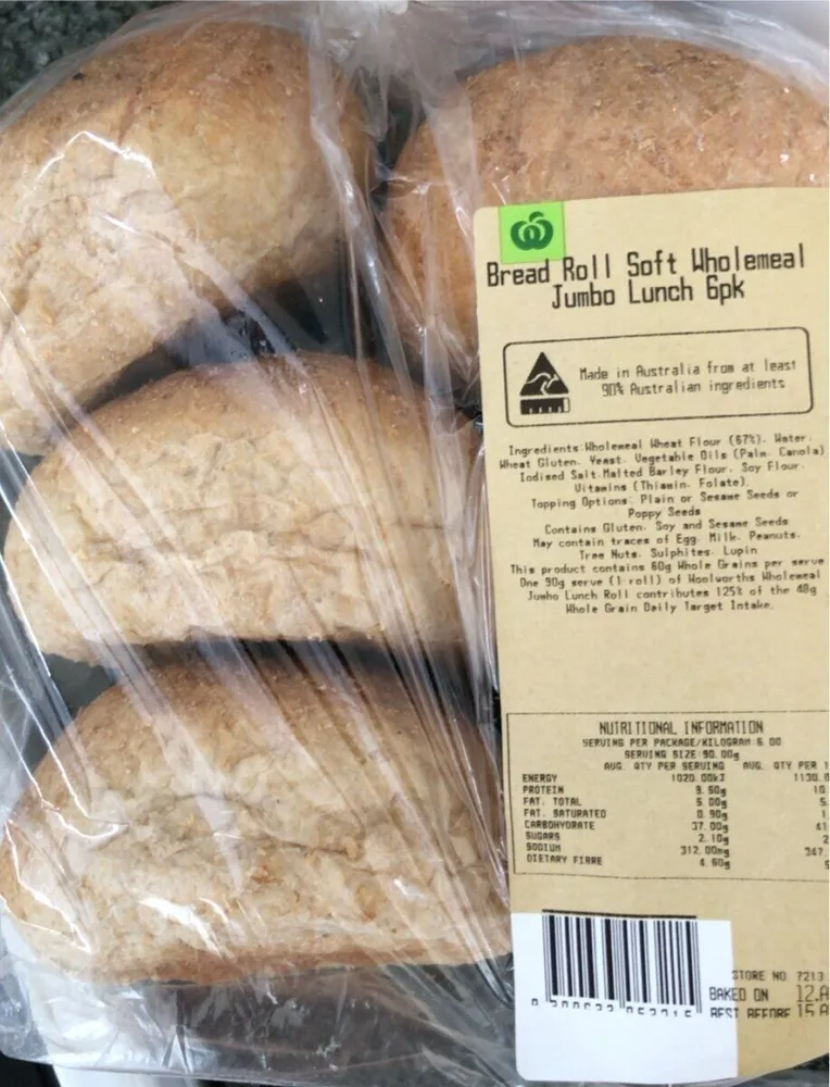 Jumbo Wholemeal Rolls 6pk