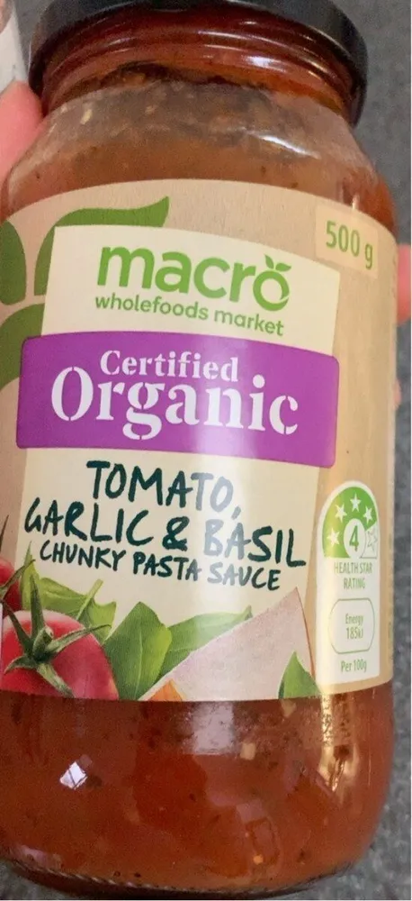 Tomato, Garlic & Basil Chunky Pasta Sauce