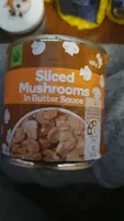 Sliced mushrooms in butter sauce