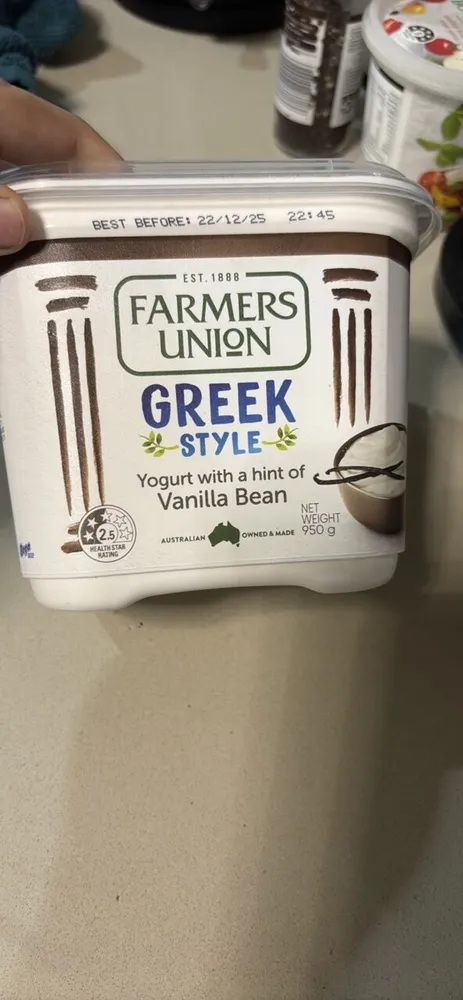 Greek Style Yogurt with a hint of Vanilla Bean