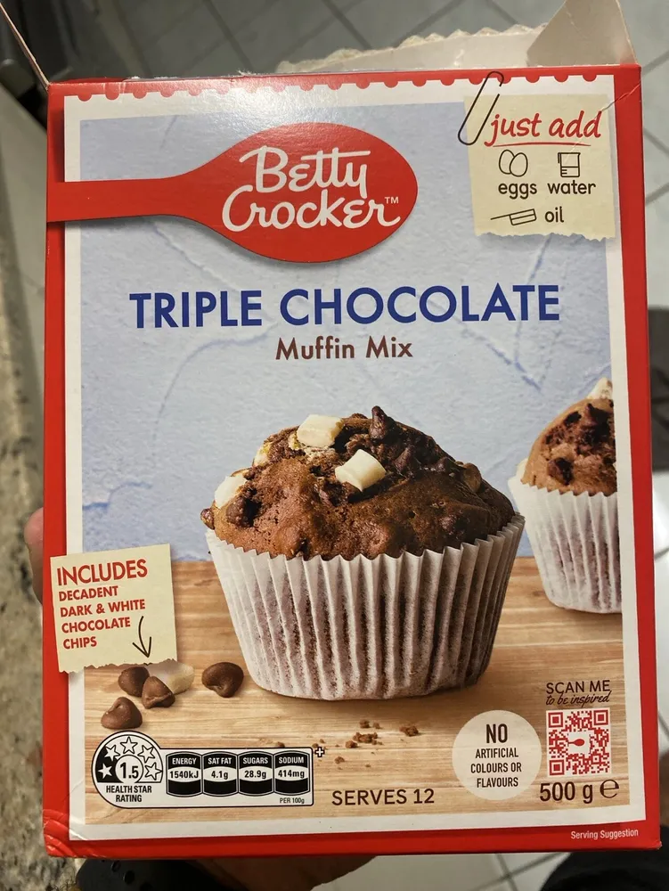 Triple chocolate muffin mix