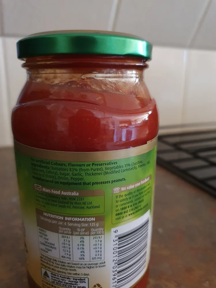 Garden Vegetables Extra Pasta Sauce