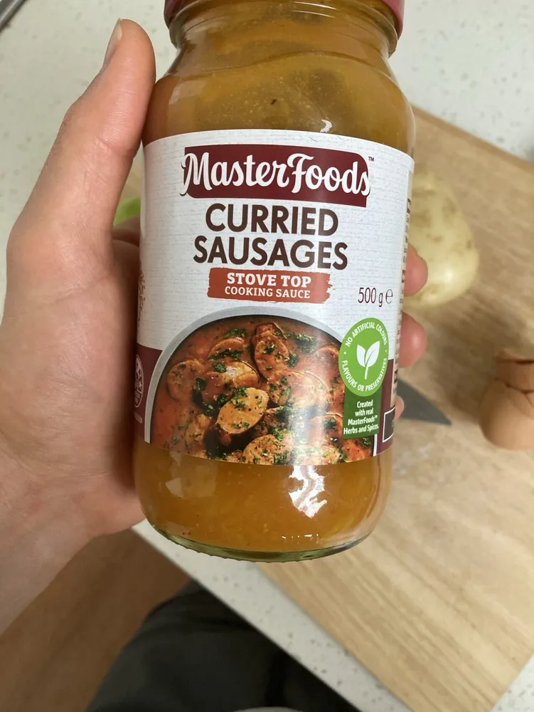 MF SCE CUR SAUSAGES 500GM