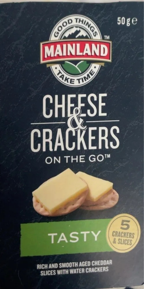 Tasty Cheddar Cheese Slices with Water Crackers