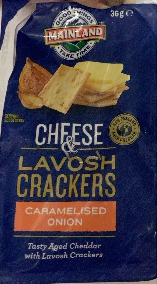 Tasty Cheddar Cheese Slices with Caramelised Onion Lavosh Crackers