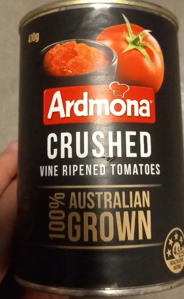 Crushed vine ripened tomatoes