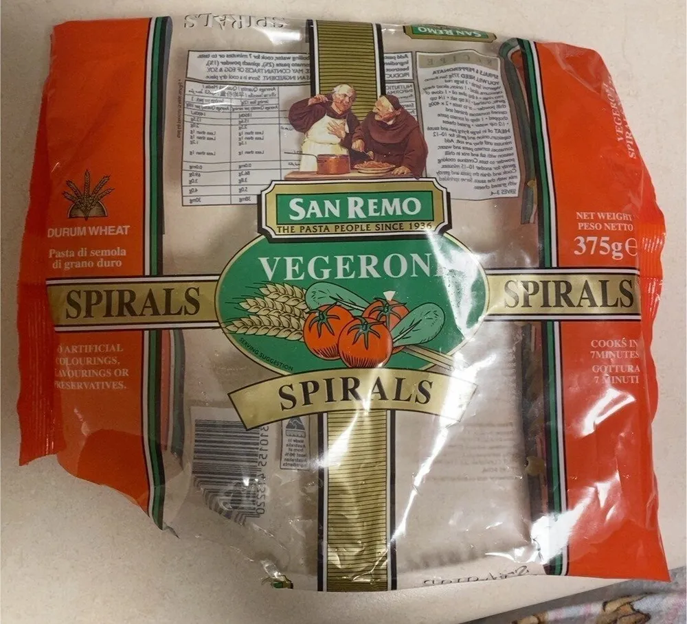San remo Vegeroni Spirals 375g