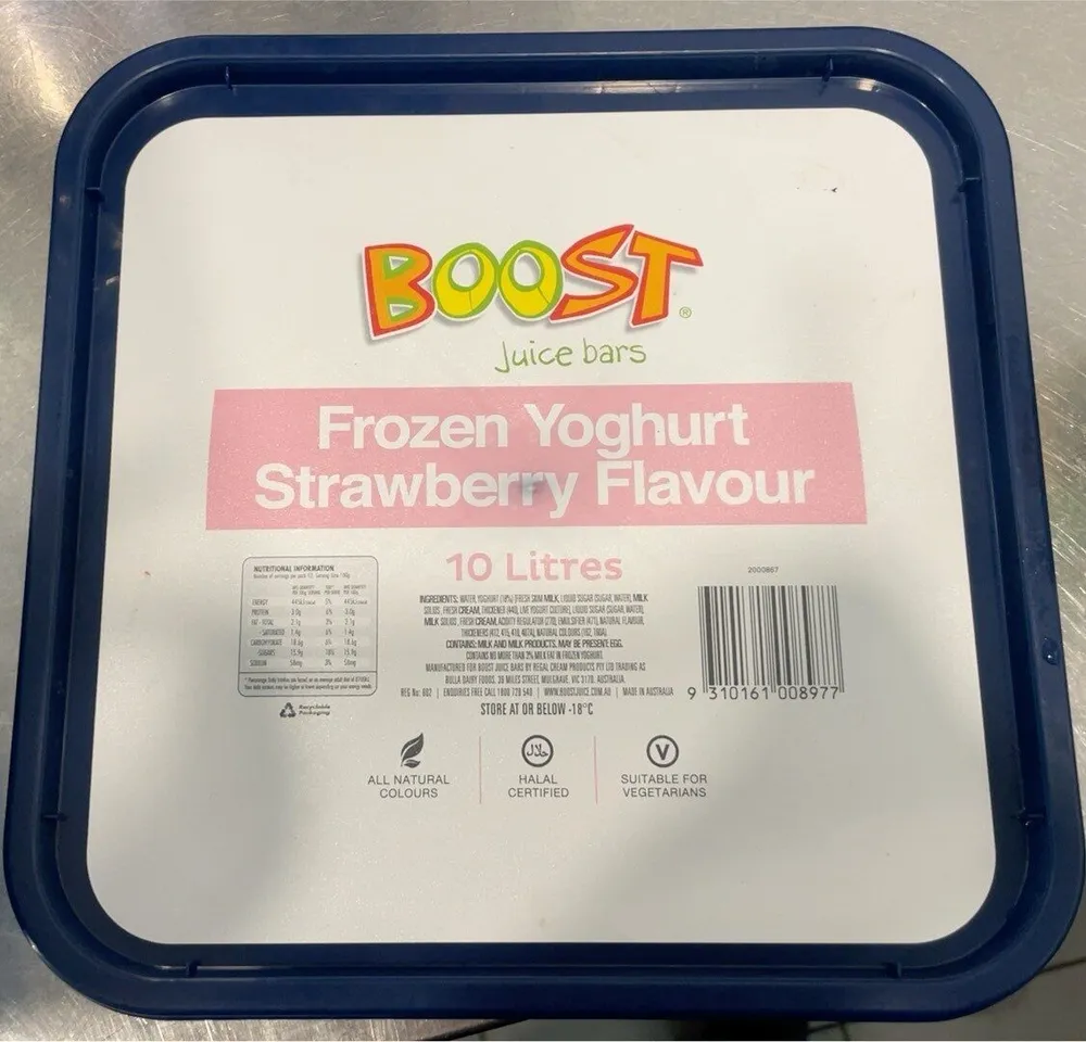 Boost frozen strawberry yoghurt