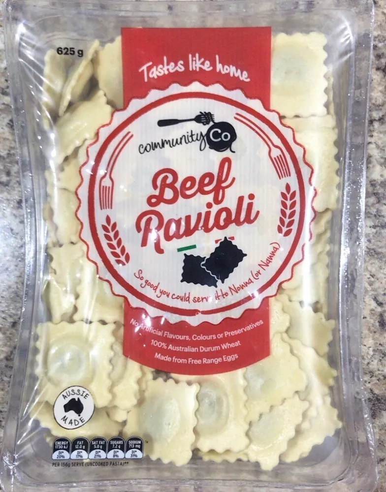 Comm Co fresh pastaBeef Ravioli 625gm