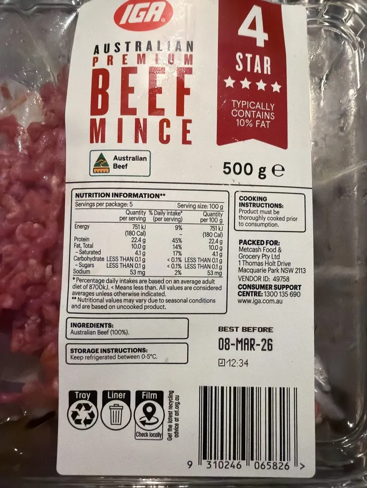 Australian Premium Beef Mince