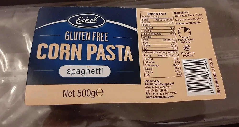 Gluten free corn pasta spaghetti