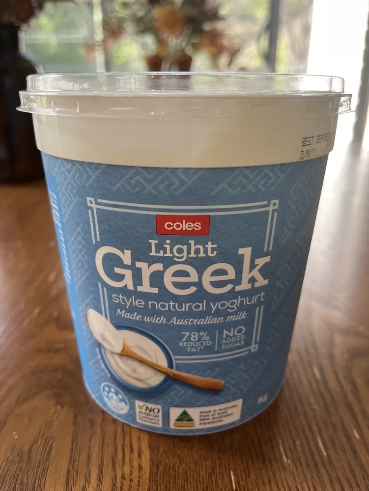 Light Greek style natural yoghurt