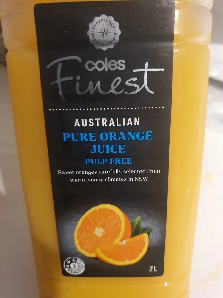Pure Orange Juice Pulp Free