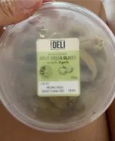 Split green olives